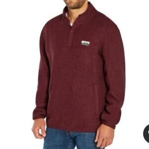 Eddie Bauer Men's Sz XXL Classic Fit Knitted Sweater Fleece Heathered Tawny Port